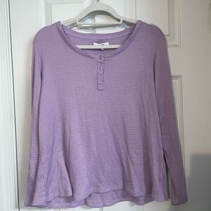 Sonoma Lavender Long Sleeve Henley Top